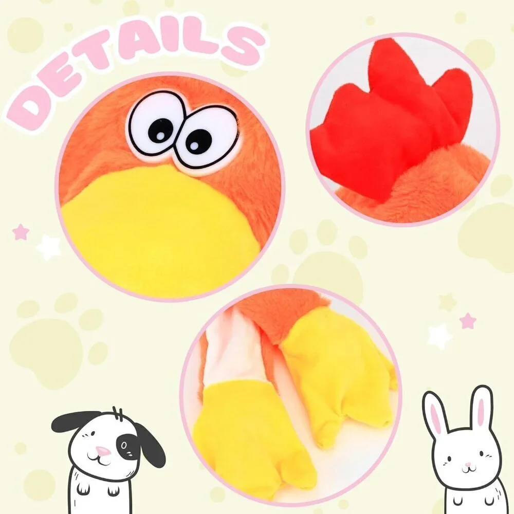 Kids Chicken Animal Hat with Ears Moving Jumping Pop Up Beating Plush Holiday